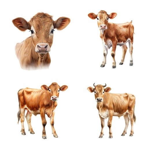 Watercolor Jersey Cow Clipart