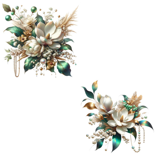 Gold Magnolia Floral clipart