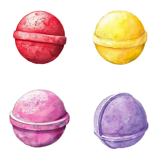 Watercolor Bath Bomb Clipart