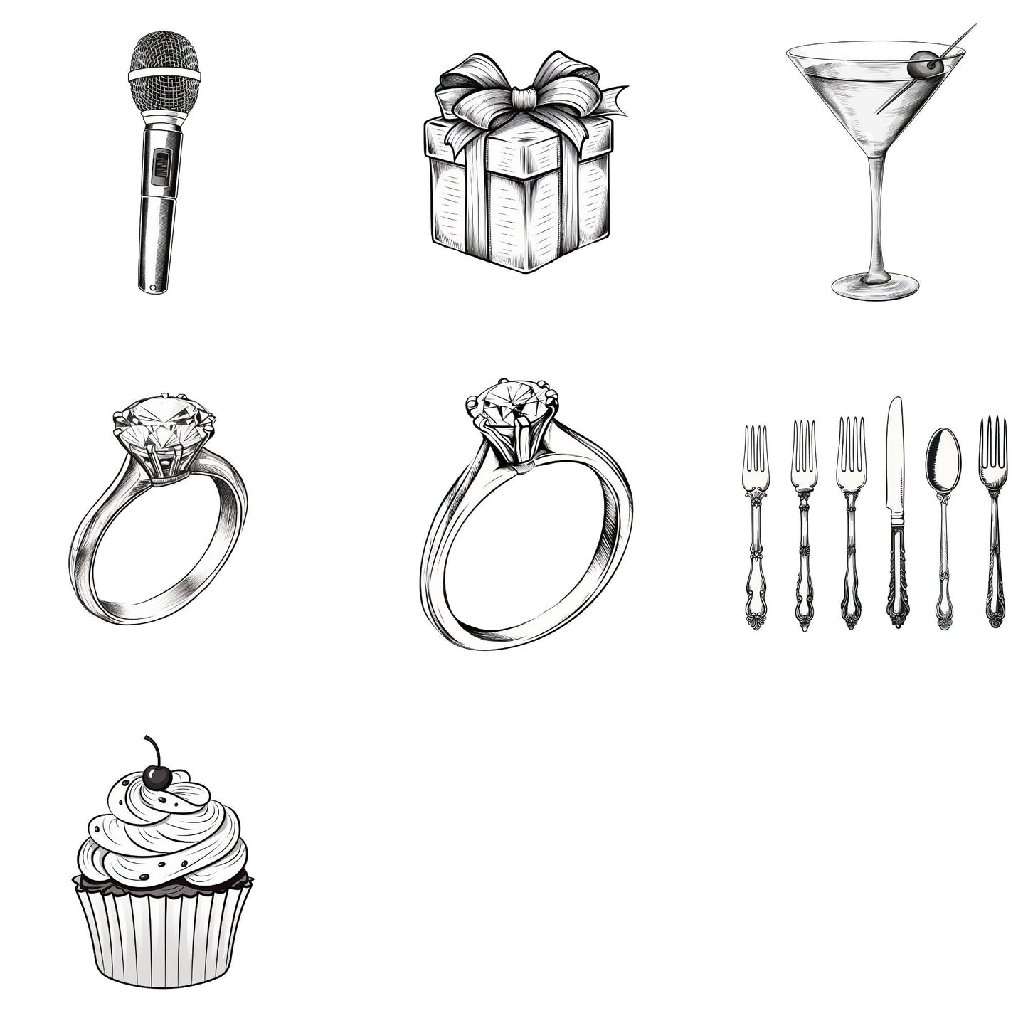 Wedding timeline clipart