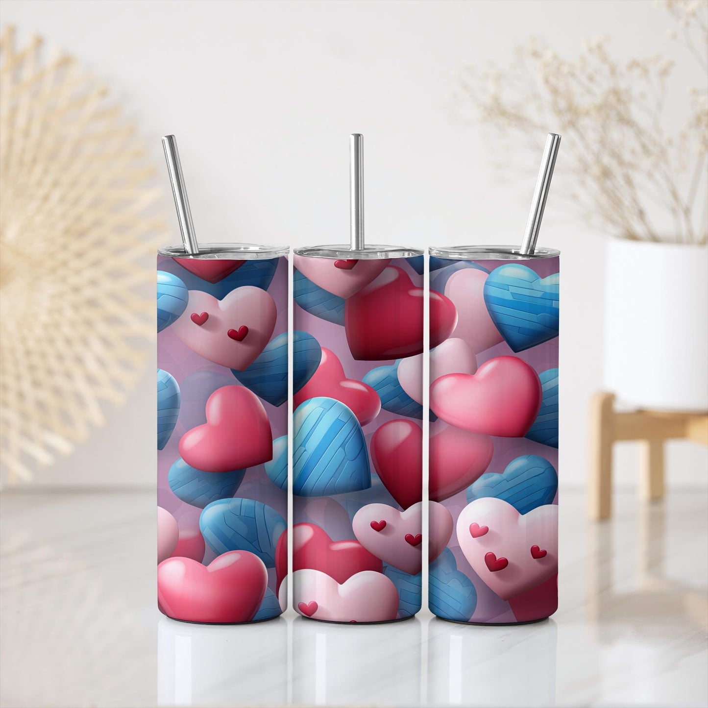 a couple of tumbles sitting on top of a table