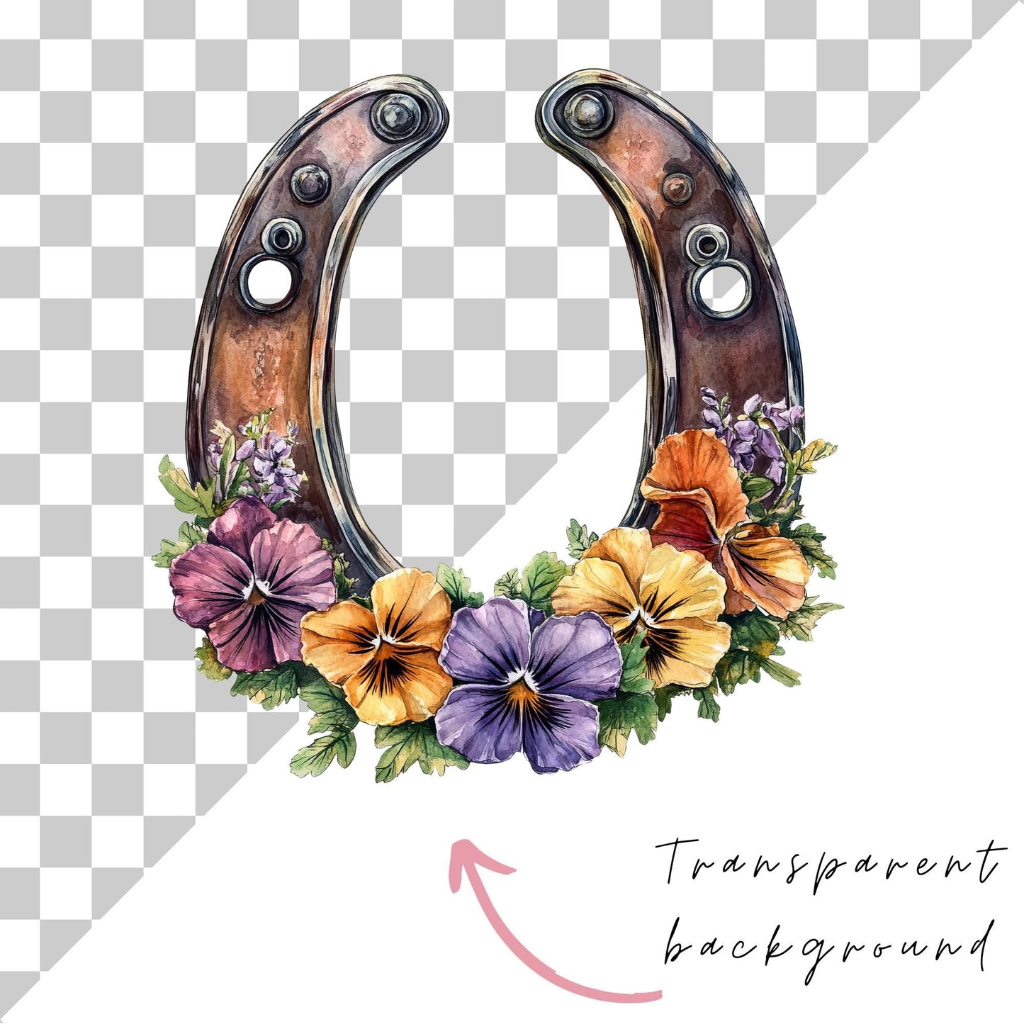 Floral Horse Shoe Clipart