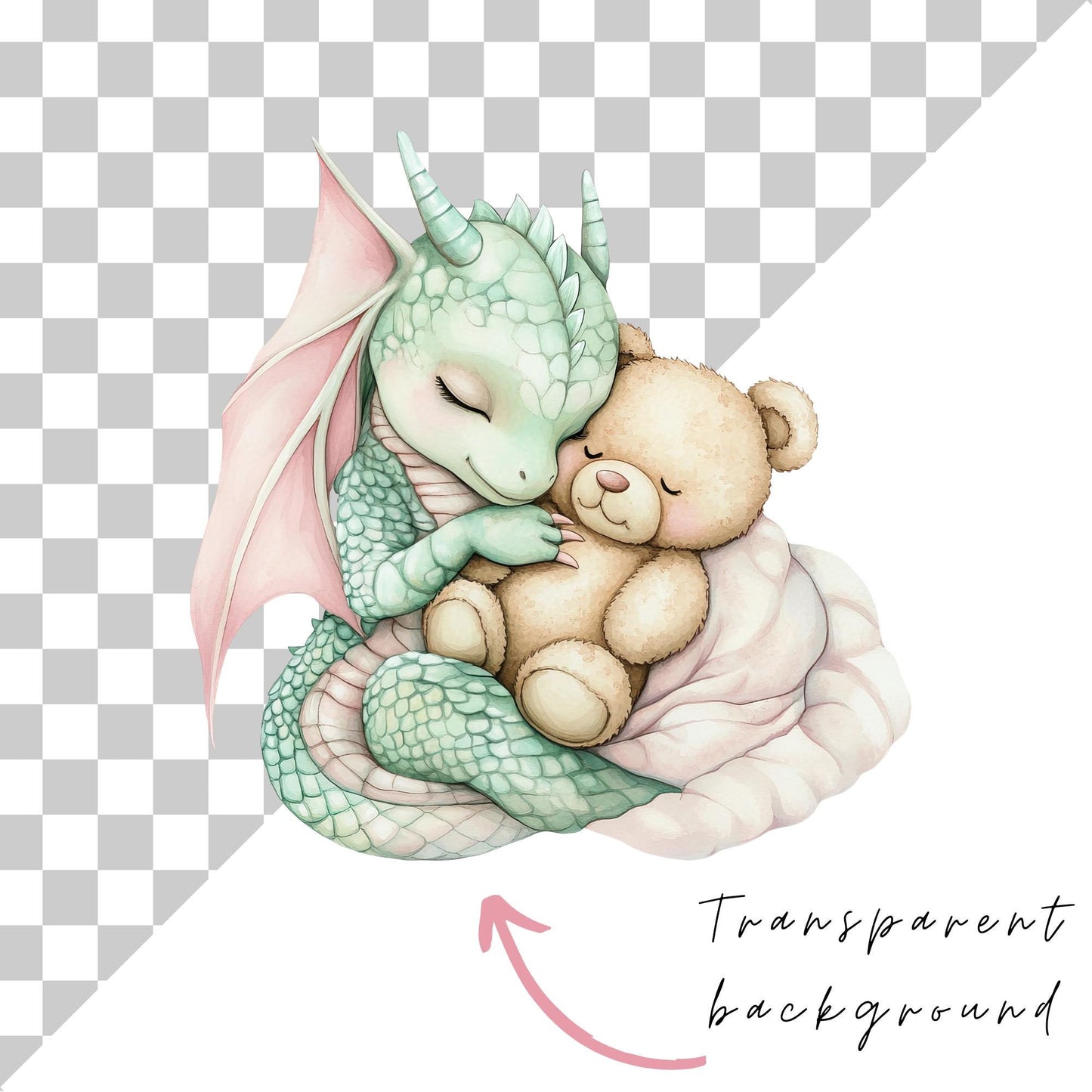 Playful baby dragon clipart