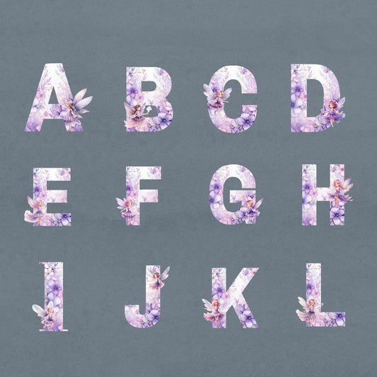 Watercolor Fairy Alphabet Clipart