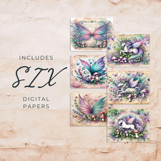 Kit de páginas de diario basura de fantasía