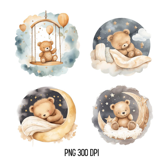 Sleeping Teddy Bear Clipart
