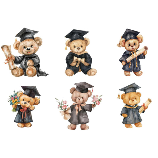 Lindos osos de graduación clipart