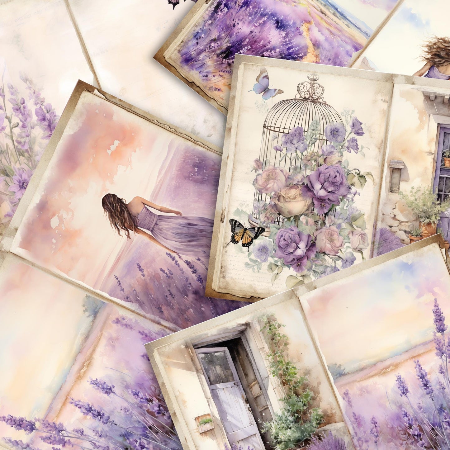 Lavender Haze Junk Journal Pages