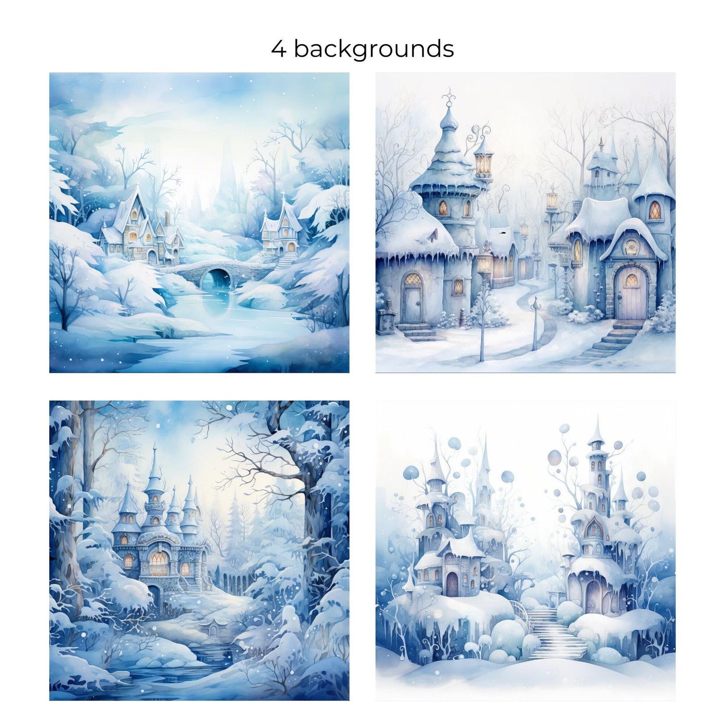 Watercolor Winter Fairy Clipart