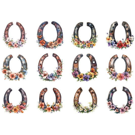 Floral Horse Shoe Clipart