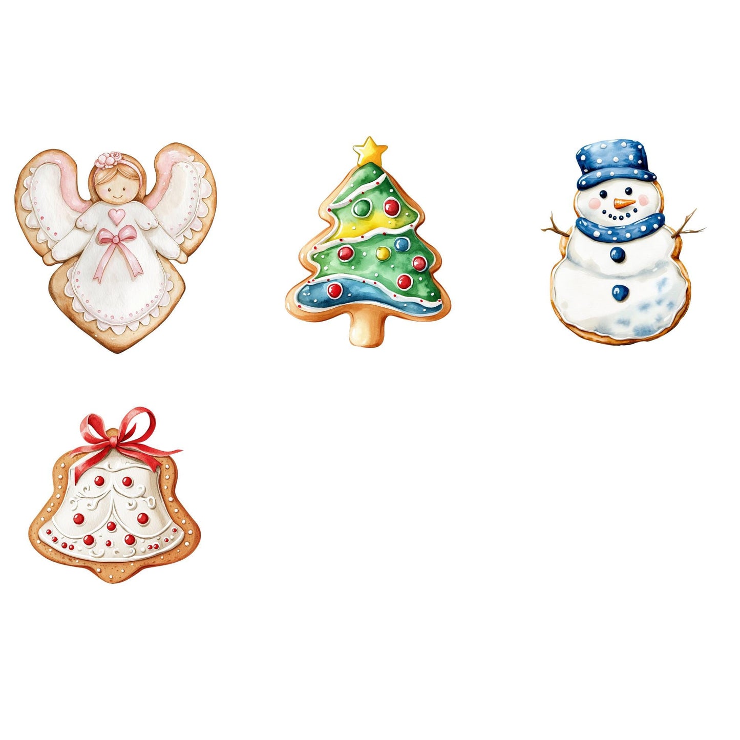 Watercolor Holiday Cookie Clipart