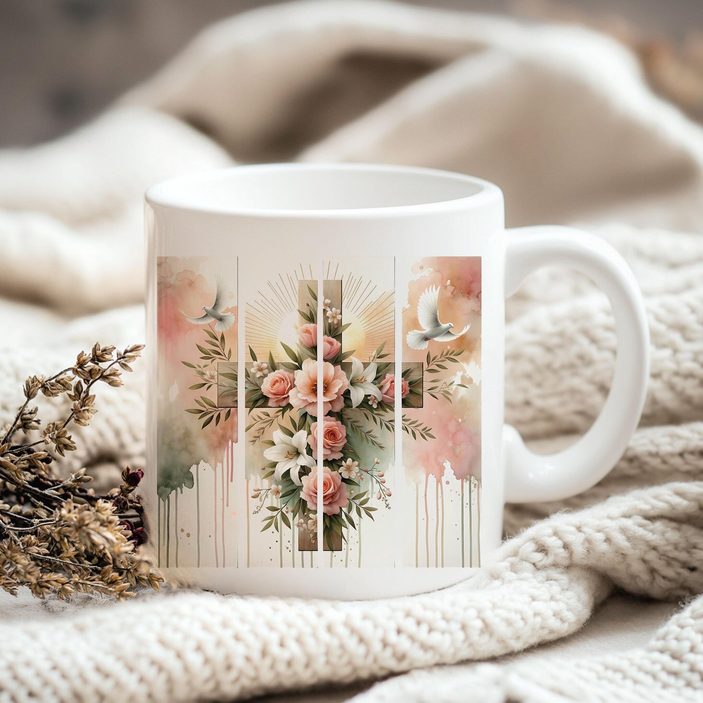 Christian Easter Sublimation Designs | Bible Verse Png | He Is Risen Png | Easter Shirt Png | Boho Wildflower Png | Digital Download