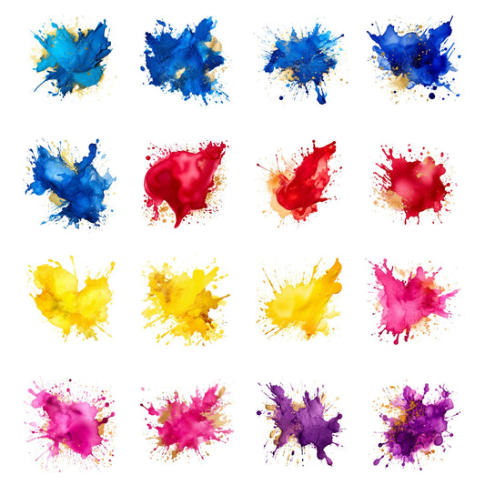 Vibrant watercolor splatter clipart