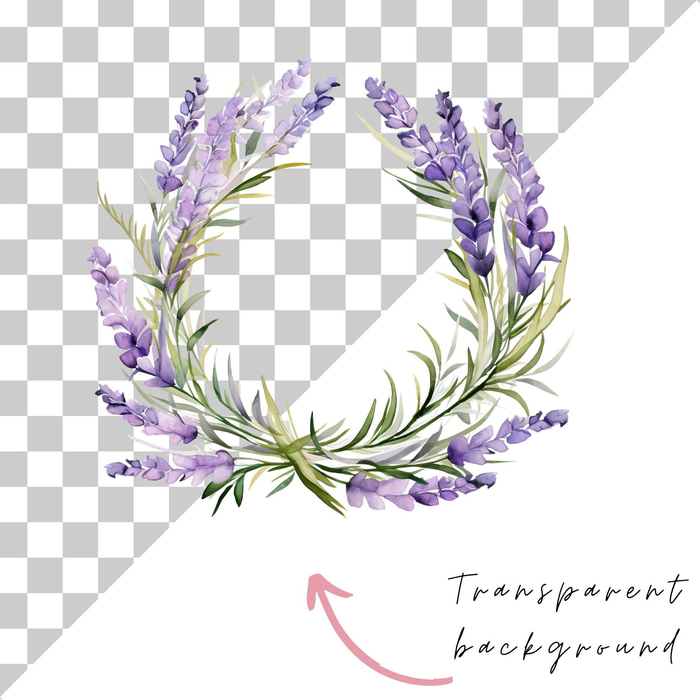 Lavender Wreath Clipart Single