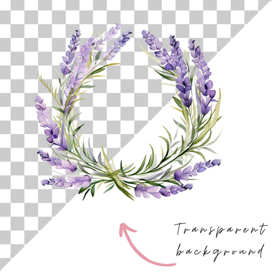Clipart de corona de lavanda individual