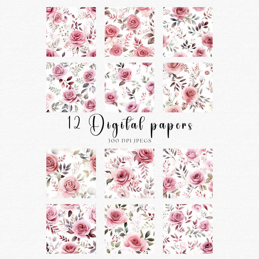 Papeles digitales rosa empolvado