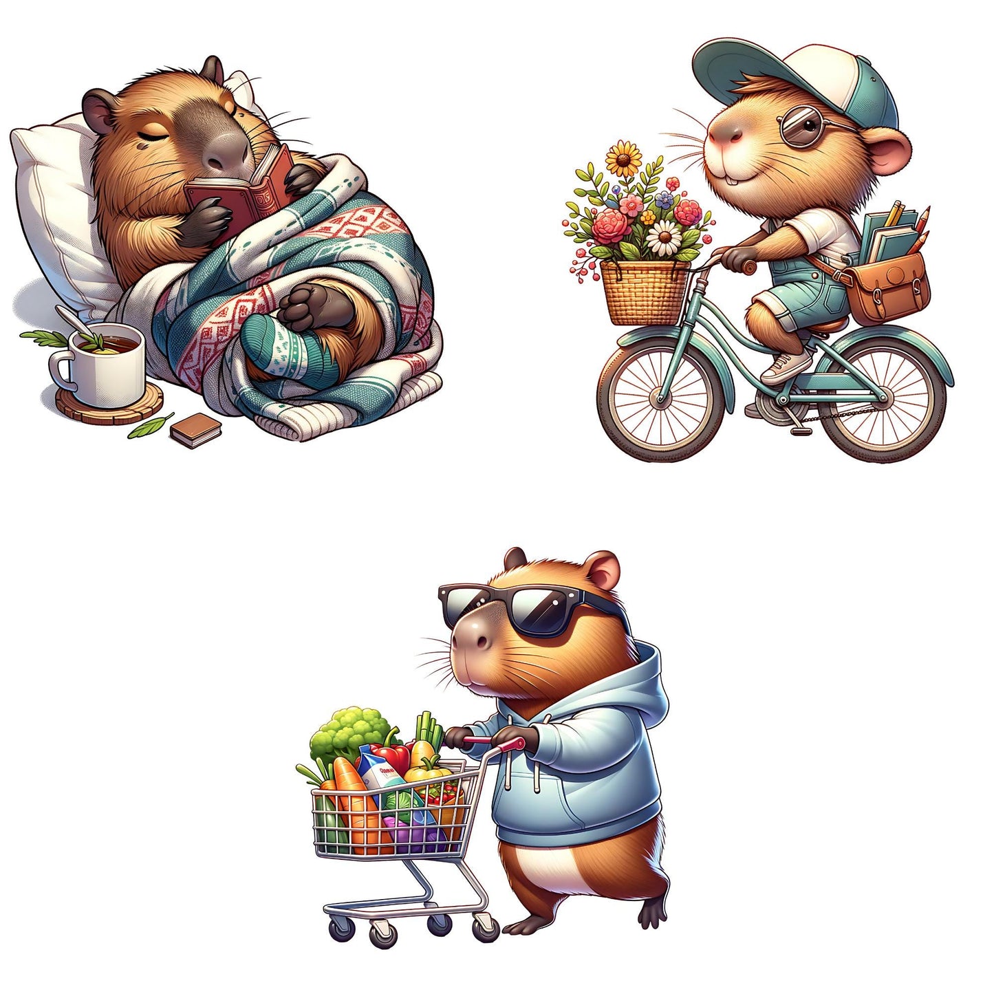 Capybara Watercolor Clipart