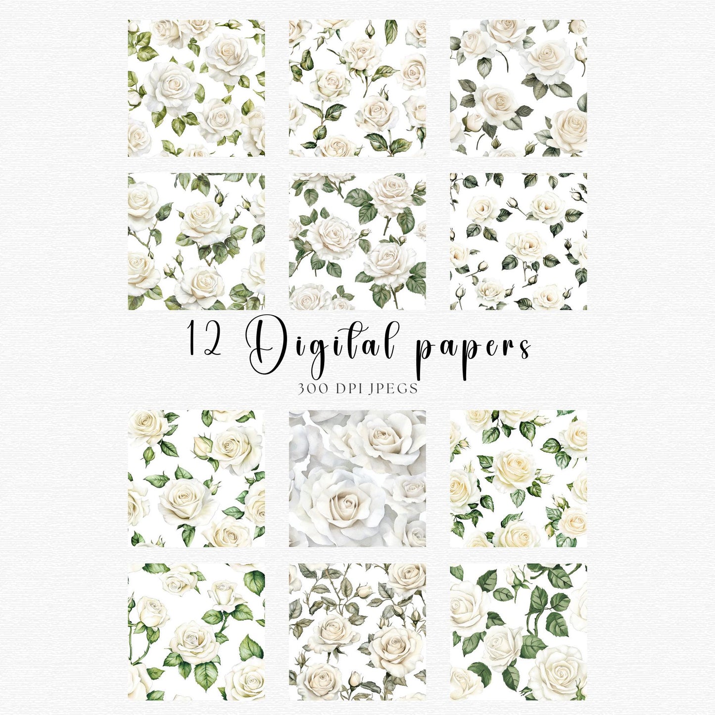 Ivory Rose Digital Papers