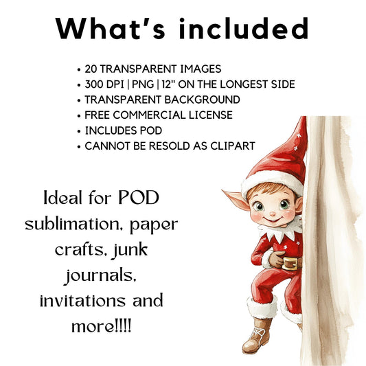 Naughty Christmas Elf Clipart