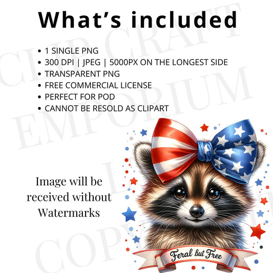 Feral But Free Raccoon PNG