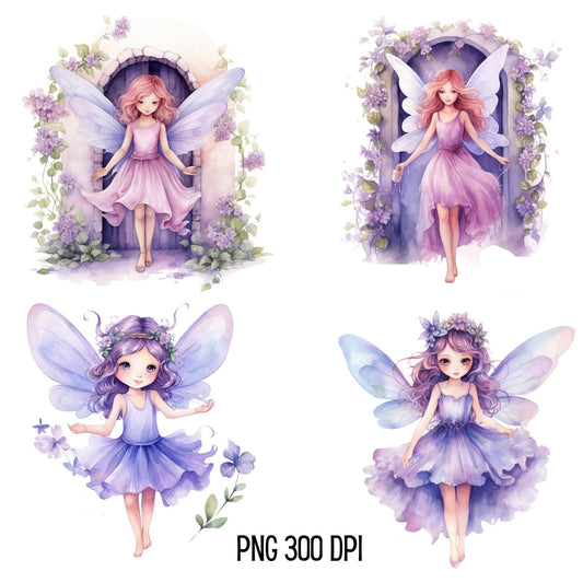 Clipart de hada lila