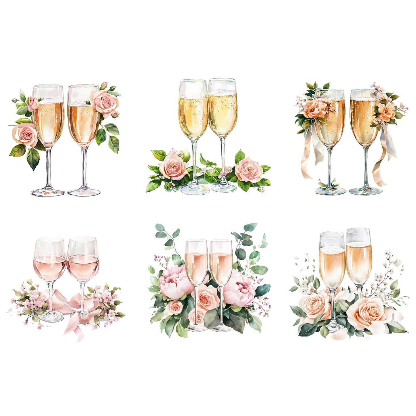 Petals and Prosecco Clipart