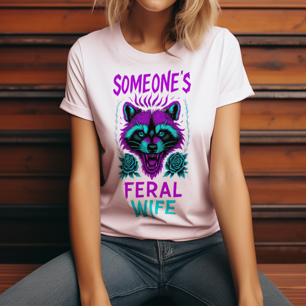 a woman wearing a t - shirt that says someone's female wife