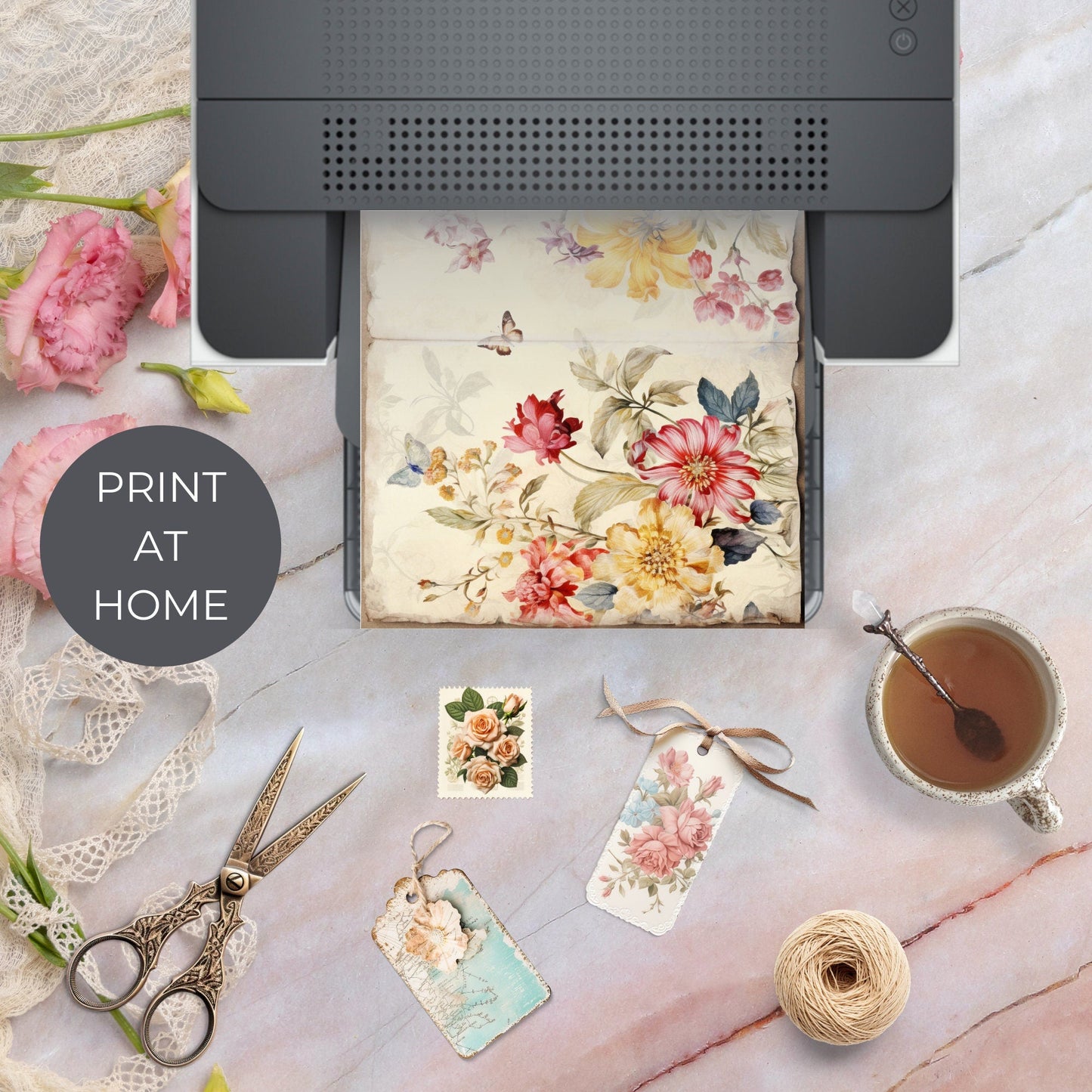Summer Floral Junk Journal Pages Vol2