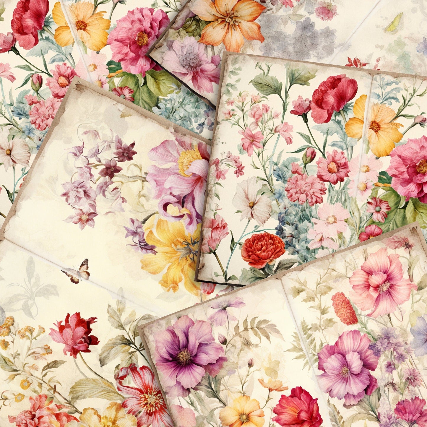 Summer Floral Junk Journal Pages Vol2
