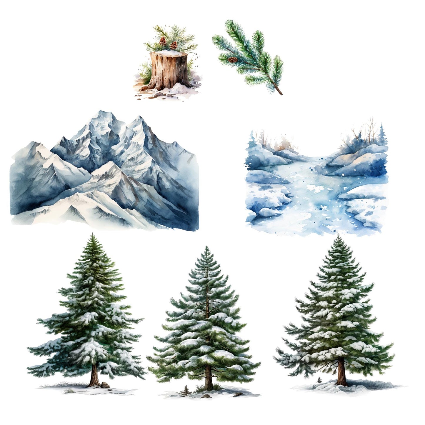 Winter Woodland animals Clipart