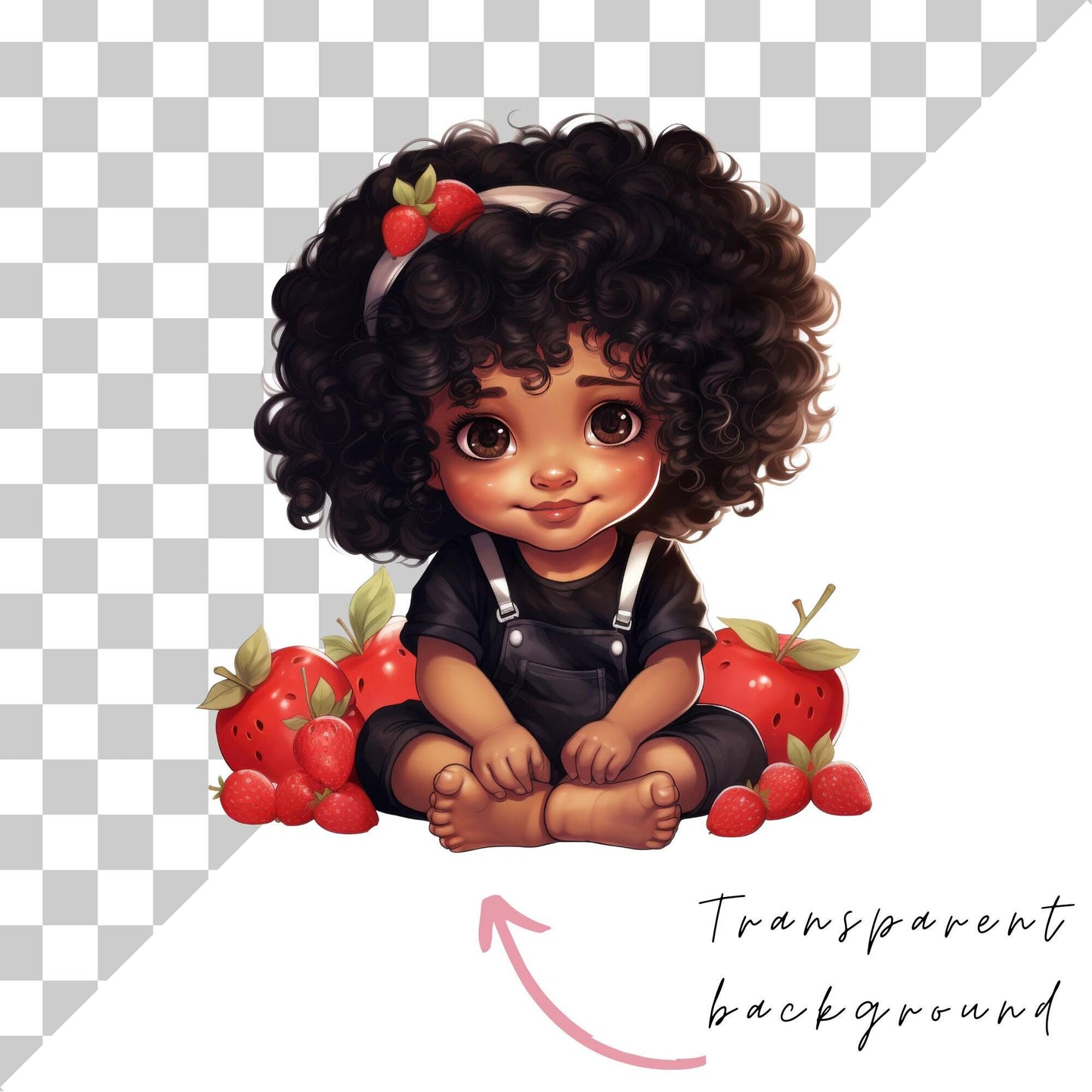 Cute Strawberry baby girl clipart