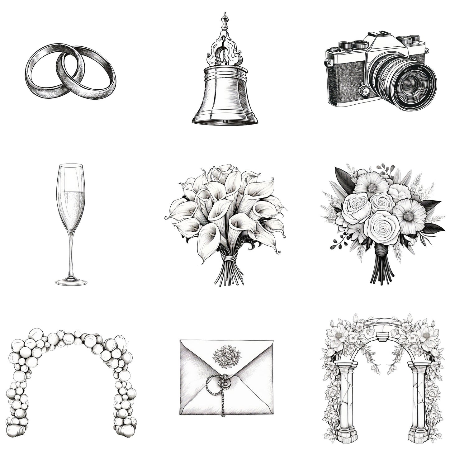 Wedding timeline clipart