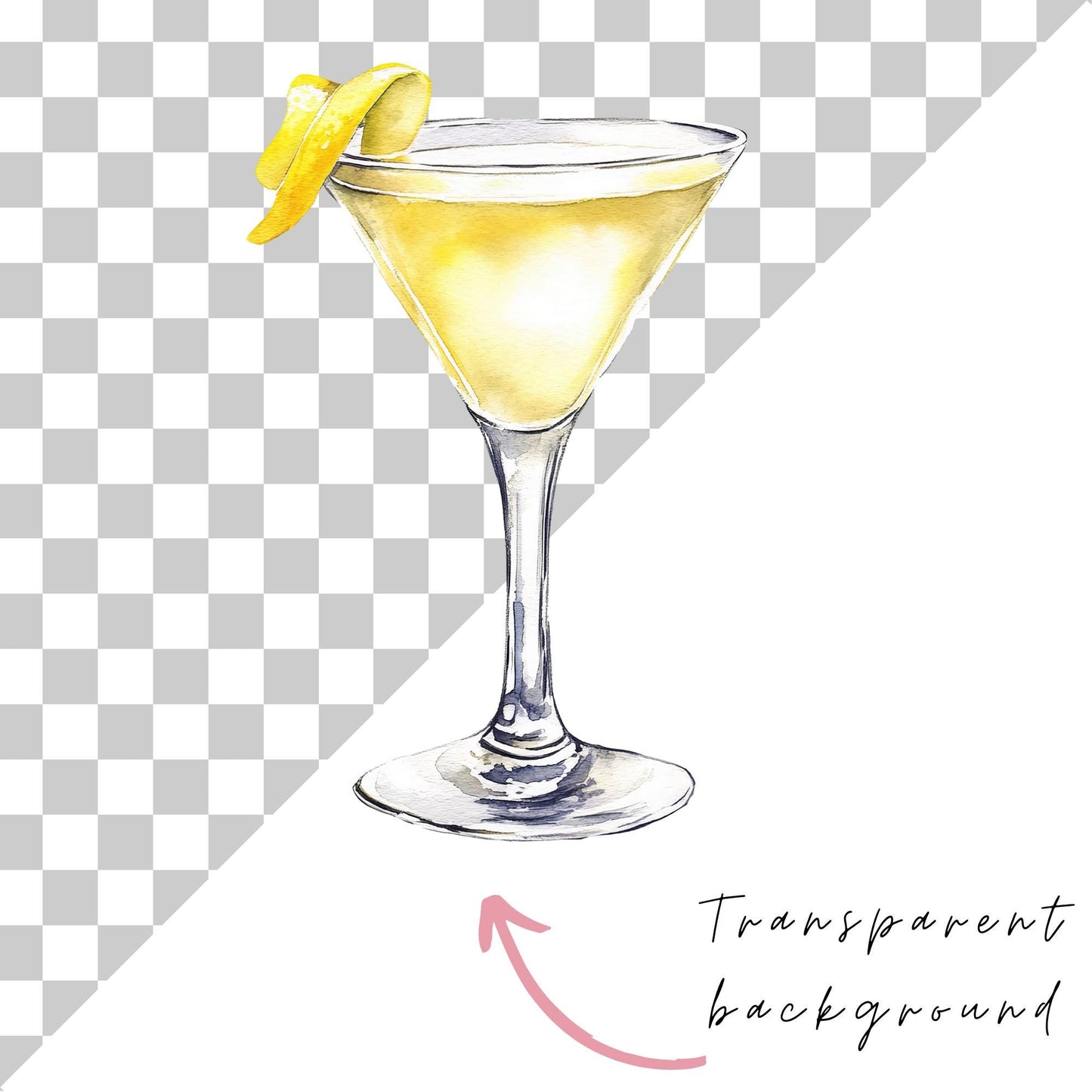 Lemon Drop Martini Clipart