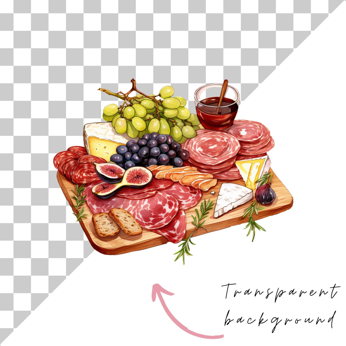 Watercolor Charcuterie Board Clipart