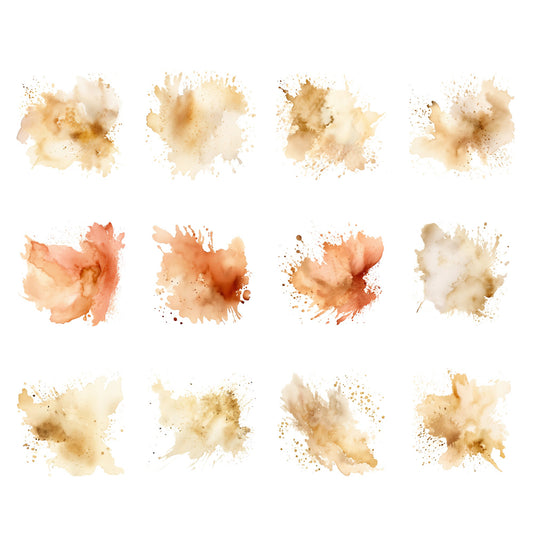 Neutral watercolor splatter clipart
