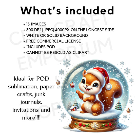 15 Christmas Squirrel Clipart