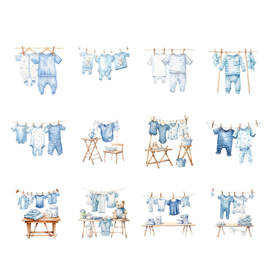 Watercolor Baby Clothes Line