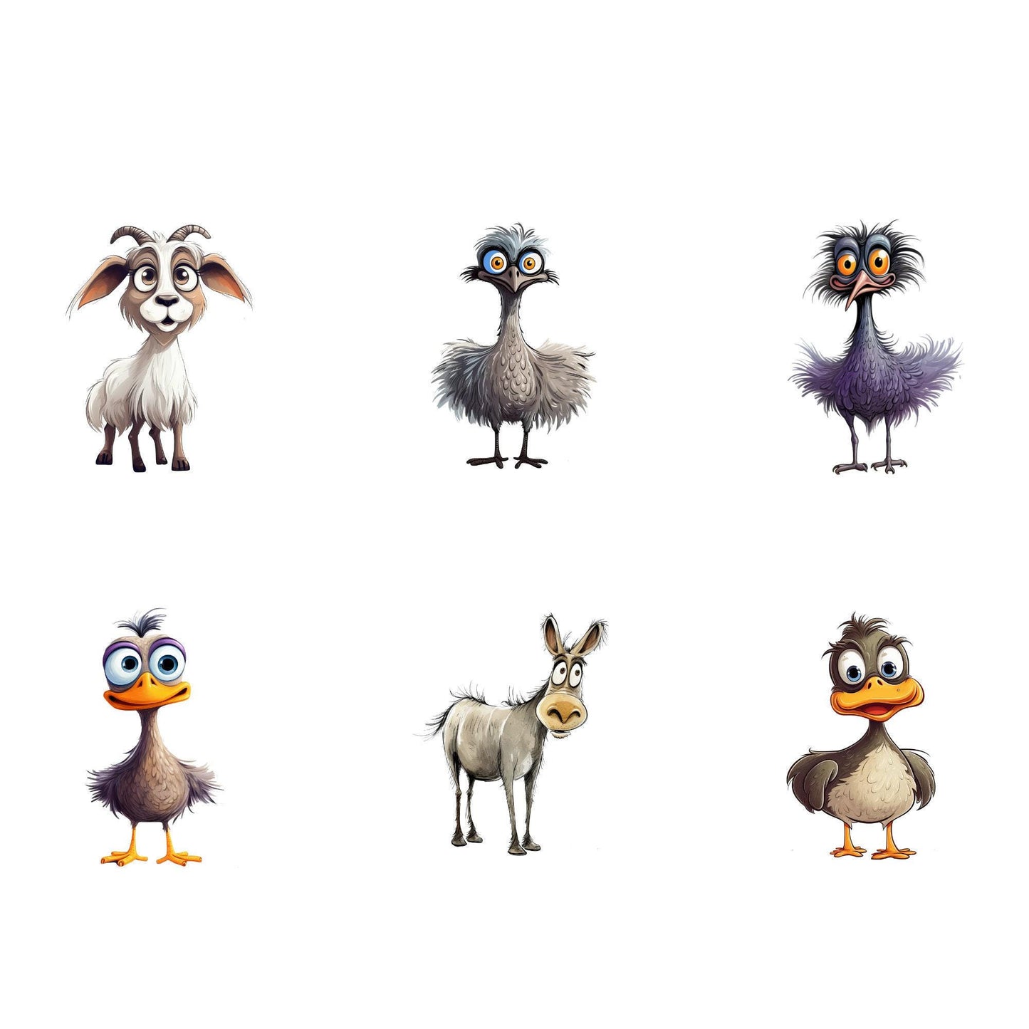 Quirky Farm Animal Clipart