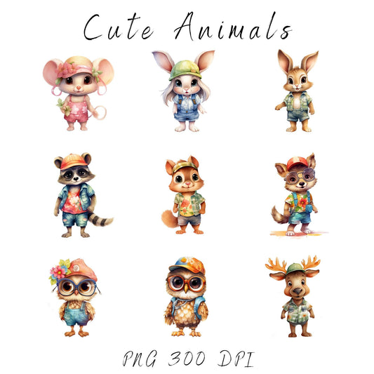 Summertime Woodland Animal Clipart