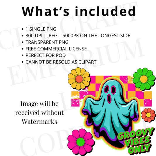 Trendy Neon Retro Ghost Halloween PNG | Cute Boujee Boo Design