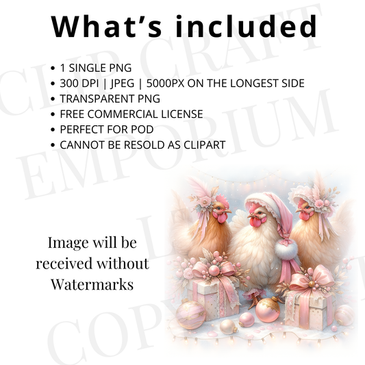 Chicken Christmas PNG | Coquette Holiday Sublimation Design