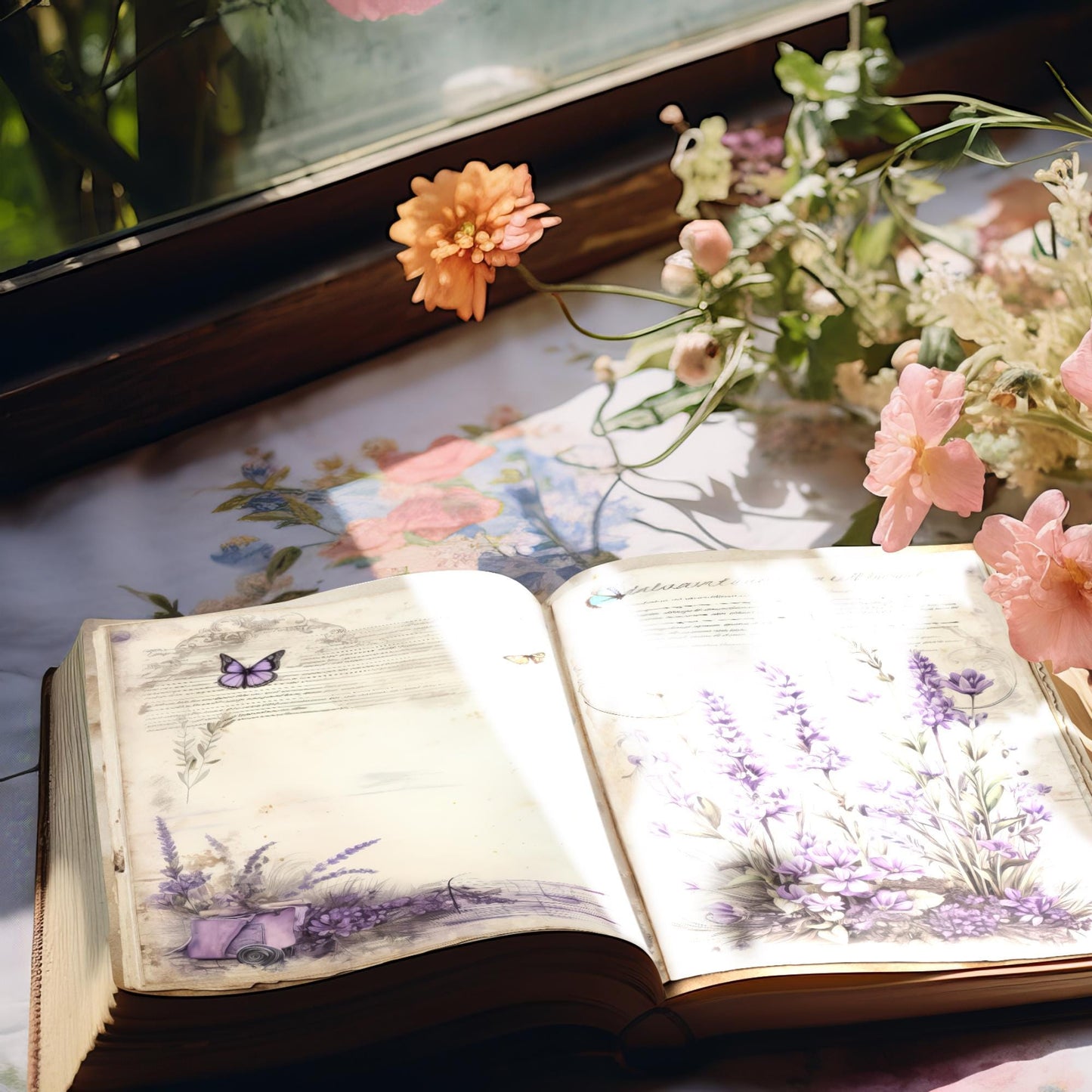 Lavender Junk Journal Pages