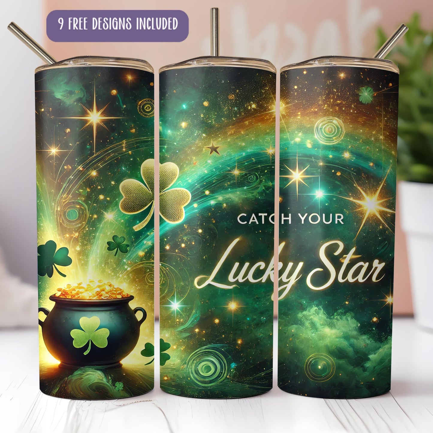 a set of three st patrick's day can coolers
