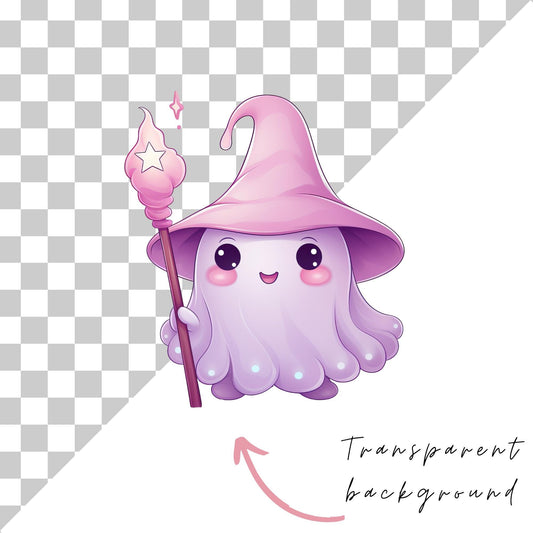 Lindo fantasma kawaii rosa