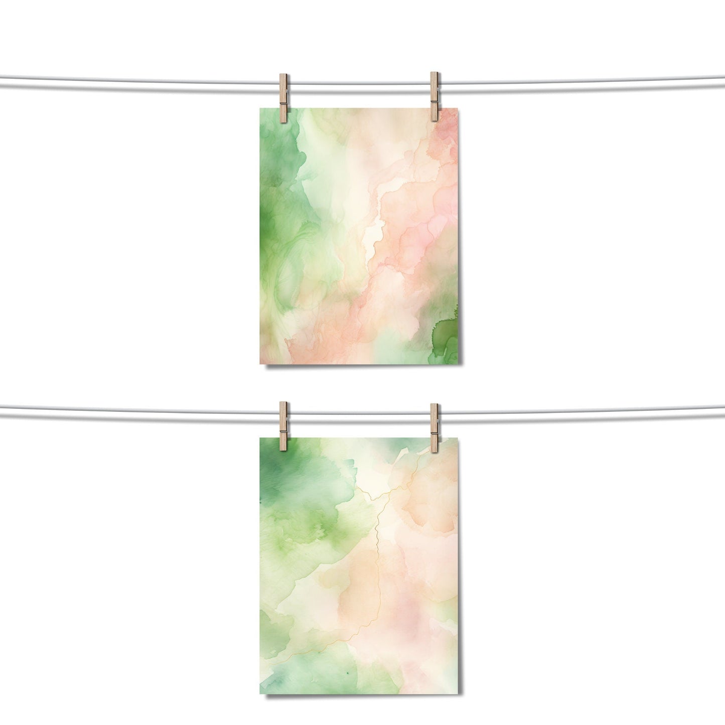 Green & Pink Blush Texture Clipart