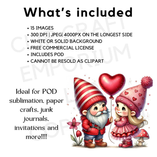 Valentines Gnome Couples Clipart