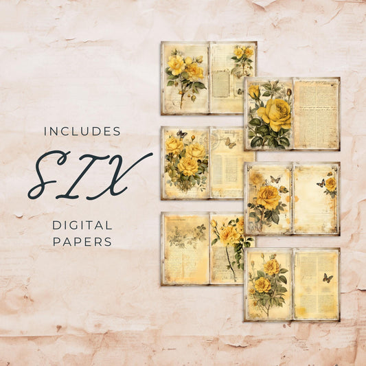 Páginas del diario basura de la rosa amarilla