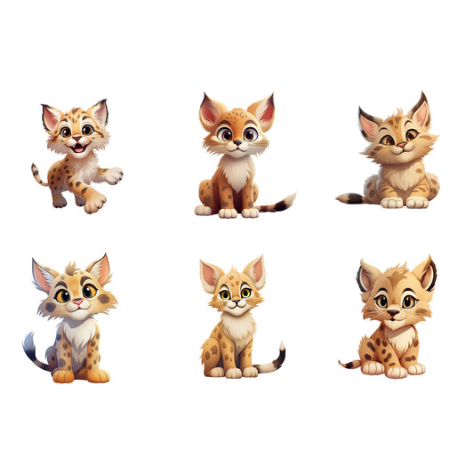 Cartoon watercolor Lynx Clipart