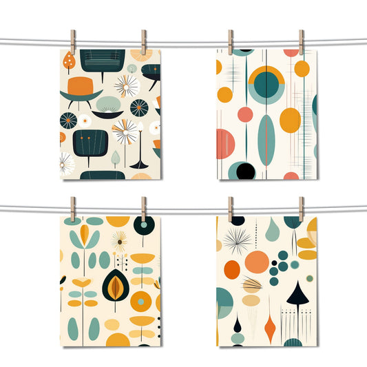 Mid Century Modern Seamless Pattern Digital Papers