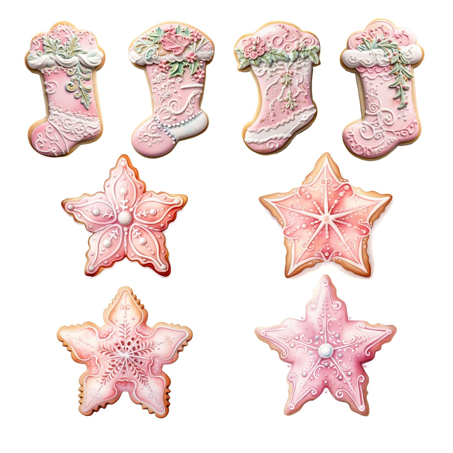 Christmas Pastel Gingerbread Cookie Clipart